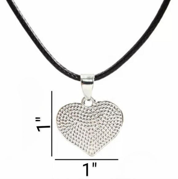 New Autism Awareness Necklace Heart Puzzle Piece Charm on Black Necklace Cord - Picture 2 of 8